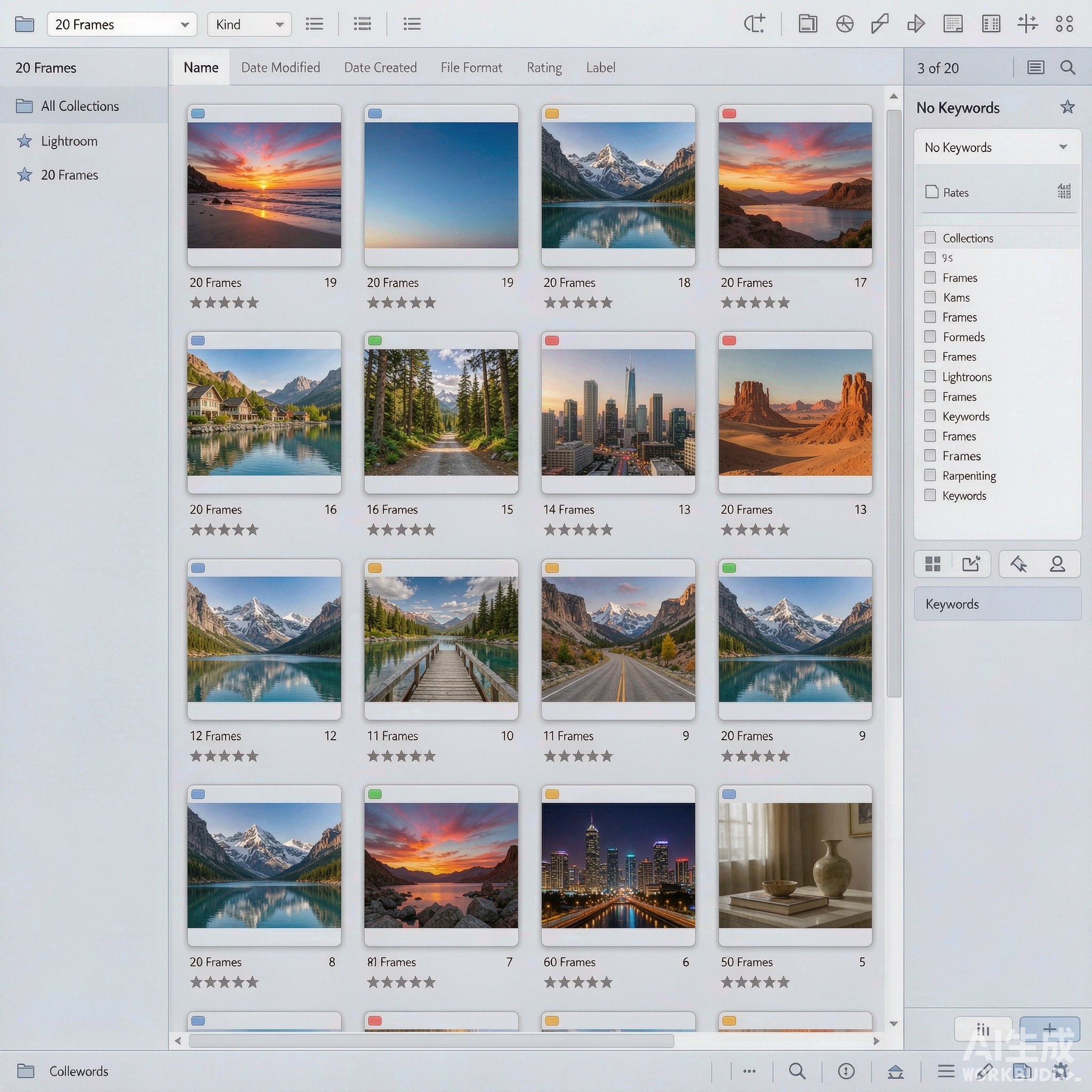 Adobe Bridge素材管理界面实拍